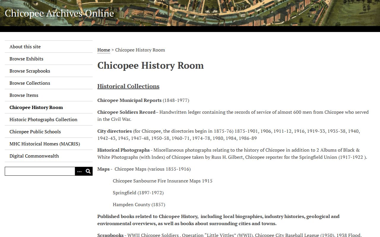 Chicopee city directory research resources in the History Room